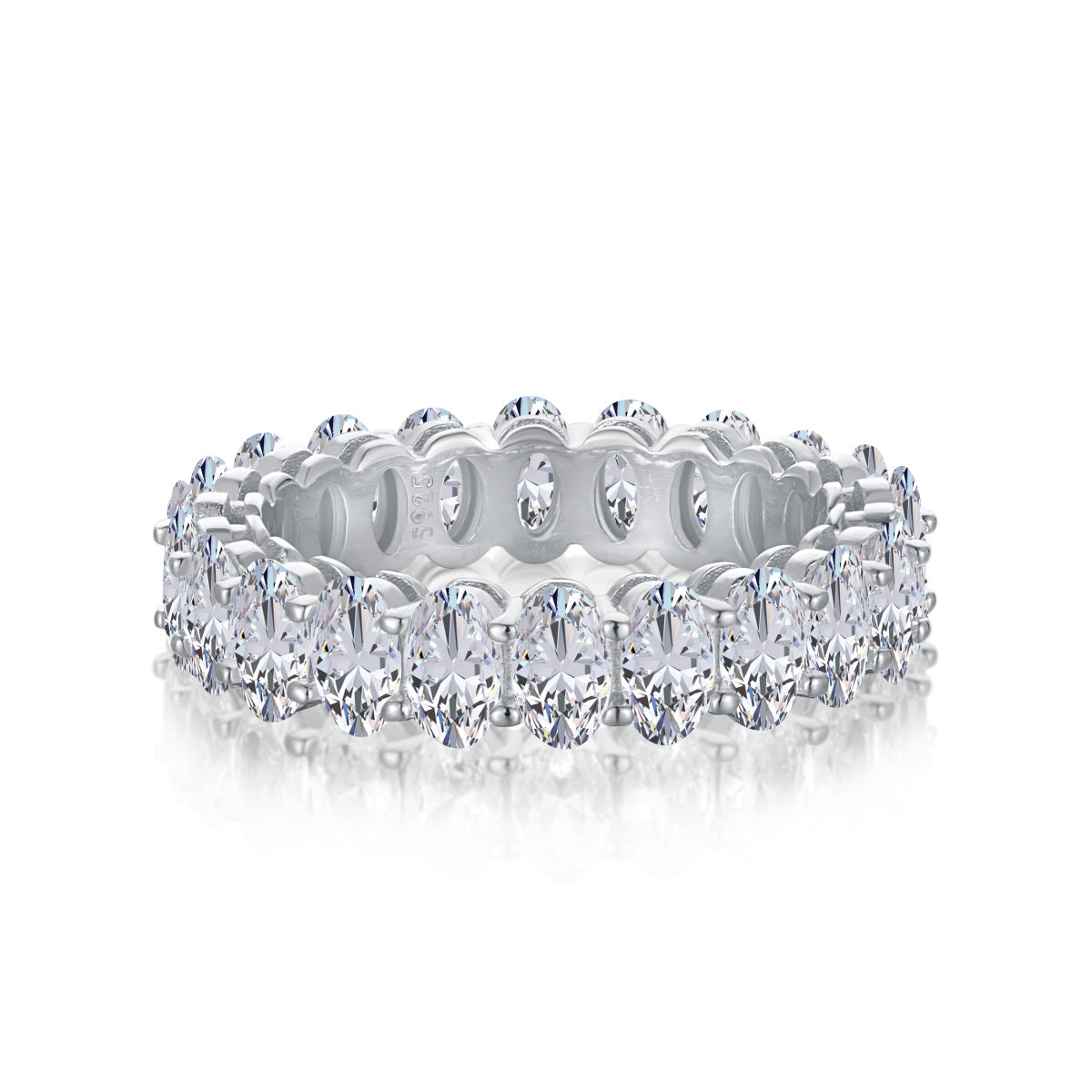 [Glimmer Jewelry]Ornate Oval Cut Tennis Ring