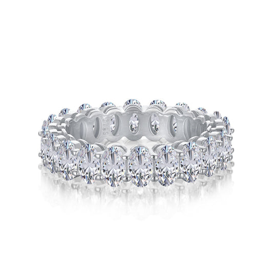 [Glimmer Jewelry]Ornate Oval Cut Tennis Ring
