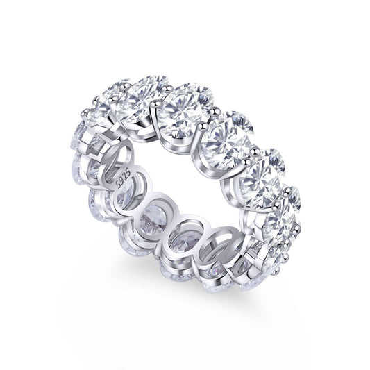 [Glimmer Jewelry]Dainty Elongated Cushion Cut Tennis Ring