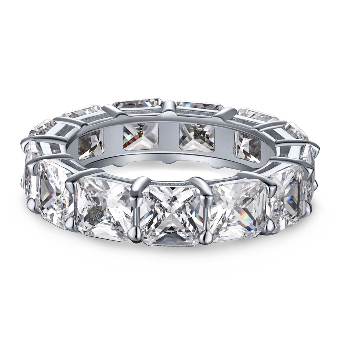 [Glimmer Jewelry]Elegant Princess Cut Tennis Ring