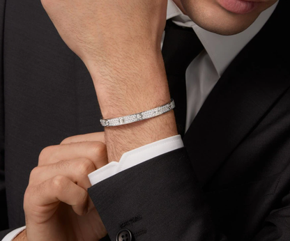 [Glimmer]NEW-LOVE-6.1MM-Width Diamond-Studded Bracelet