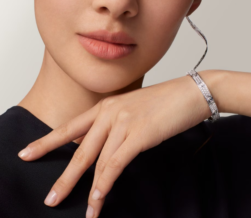[Glimmer]NEW-LOVE-6.1MM-Width Diamond-Studded Bracelet