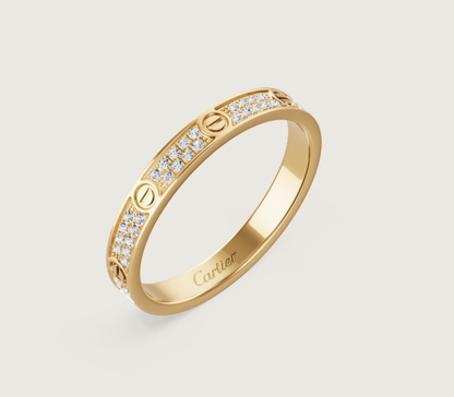 [Glimmer]LOVE RING 2.6mm幅 フルダイヤモンドリング ゴールド