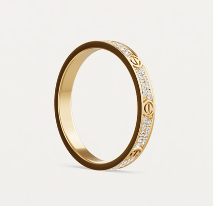 [Glimmer]LOVE RING 2.6mm幅 フルダイヤモンドリング ゴールド