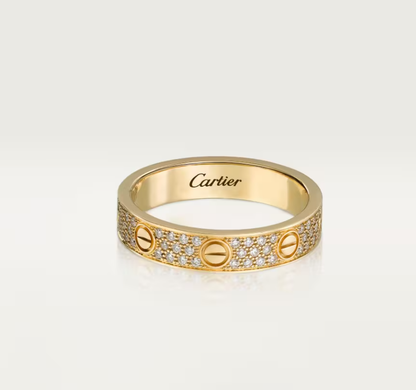 [Glimmer]LOVE RING 4mm幅 フルダイヤモンドリング GOLD