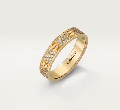 [Glimmer]LOVE RING 4mm幅 フルダイヤモンドリング GOLD