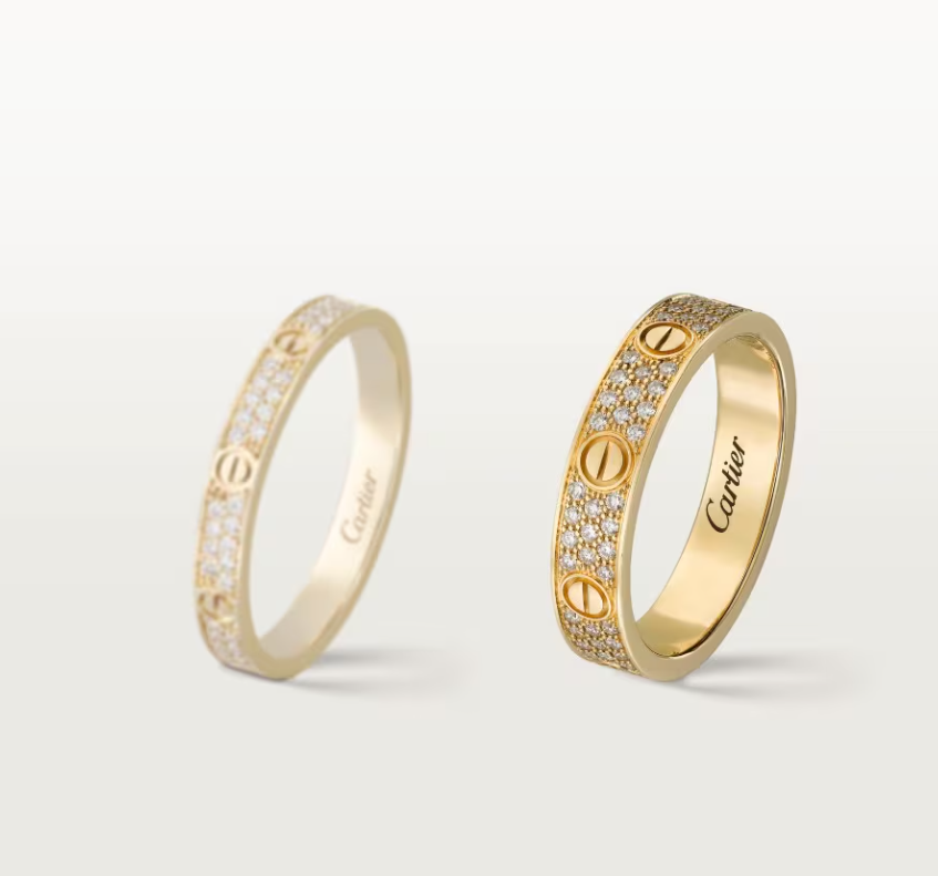 [Glimmer]LOVE RING 4mm幅 フルダイヤモンドリング GOLD