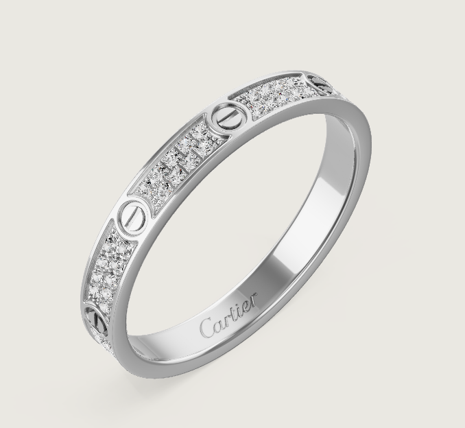 [Glimmer]LOVE RING 2.6mm-wide full-diamond ring silver
