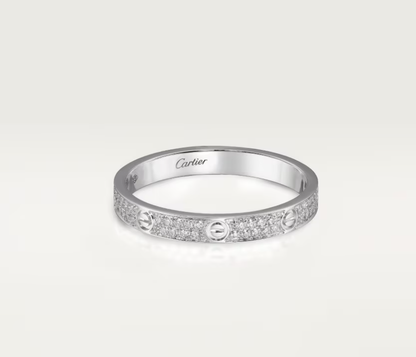 [Glimmer]LOVE RING 2.6mm-wide full-diamond ring silver