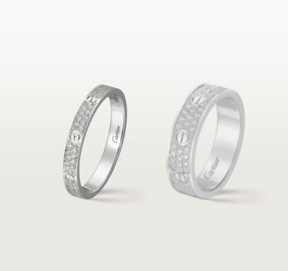 [Glimmer]LOVE RING 2.6mm-wide full-diamond ring silver