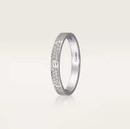 [Glimmer]LOVE RING 2.6mm-wide full-diamond ring silver
