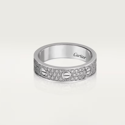 [Glimmer]LOVE RING 4mm-wide full-diamond ring silver