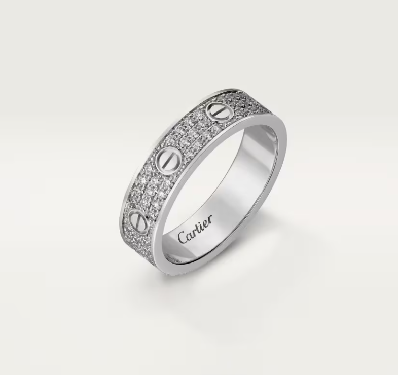 [Glimmer]LOVE RING 4mm-wide full-diamond ring silver