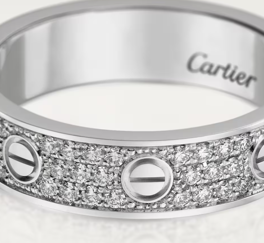 [Glimmer]LOVE RING 4mm-wide full-diamond ring silver