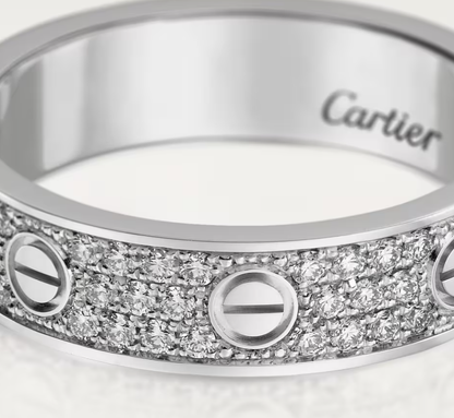 [Glimmer]LOVE RING 4mm-wide full-diamond ring silver