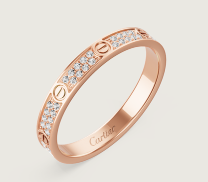 [Glimmer]LOVE RING 2.6mm-wide full-diamond ring Glimmer Gold