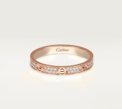[Glimmer]LOVE RING 2.6mm-wide full-diamond ring Glimmer Gold