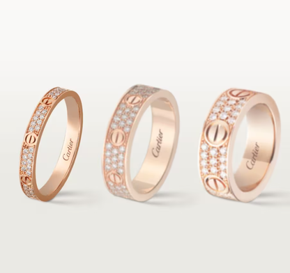 [Glimmer]LOVE RING 2.6mm-wide full-diamond ring Glimmer Gold