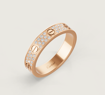 [Glimmer]LOVE RING 4mm-wide full-diamond ring Glimmer Gold