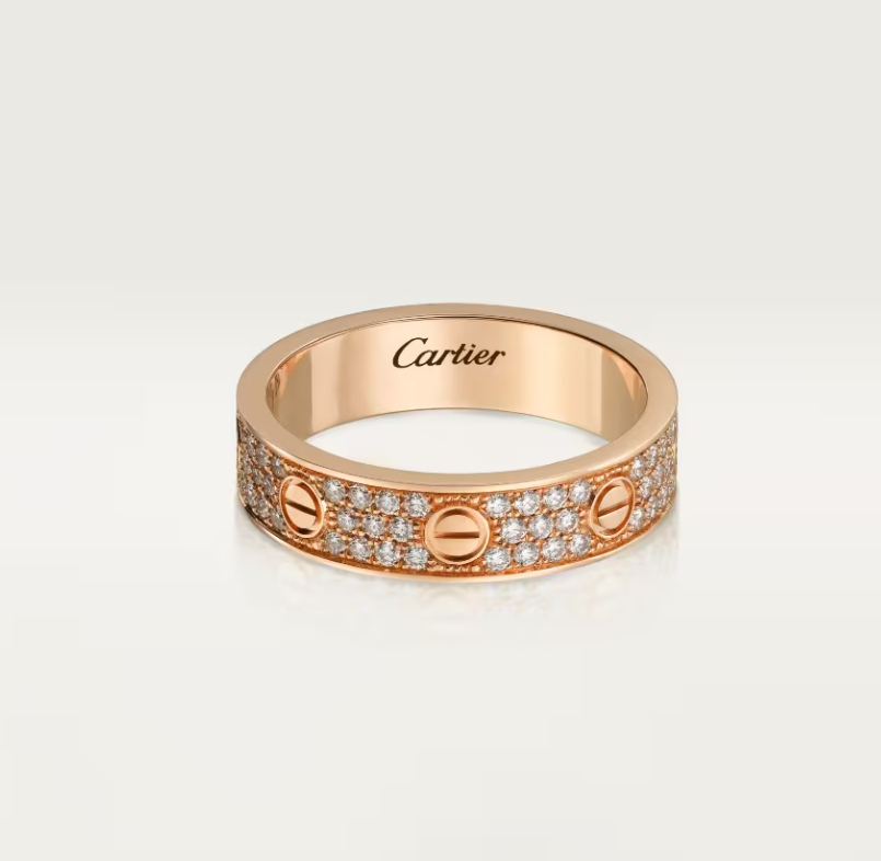 [Glimmer]LOVE RING 4mm-wide full-diamond ring Glimmer Gold