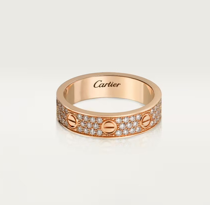 [Glimmer]LOVE RING 4mm-wide full-diamond ring Glimmer Gold