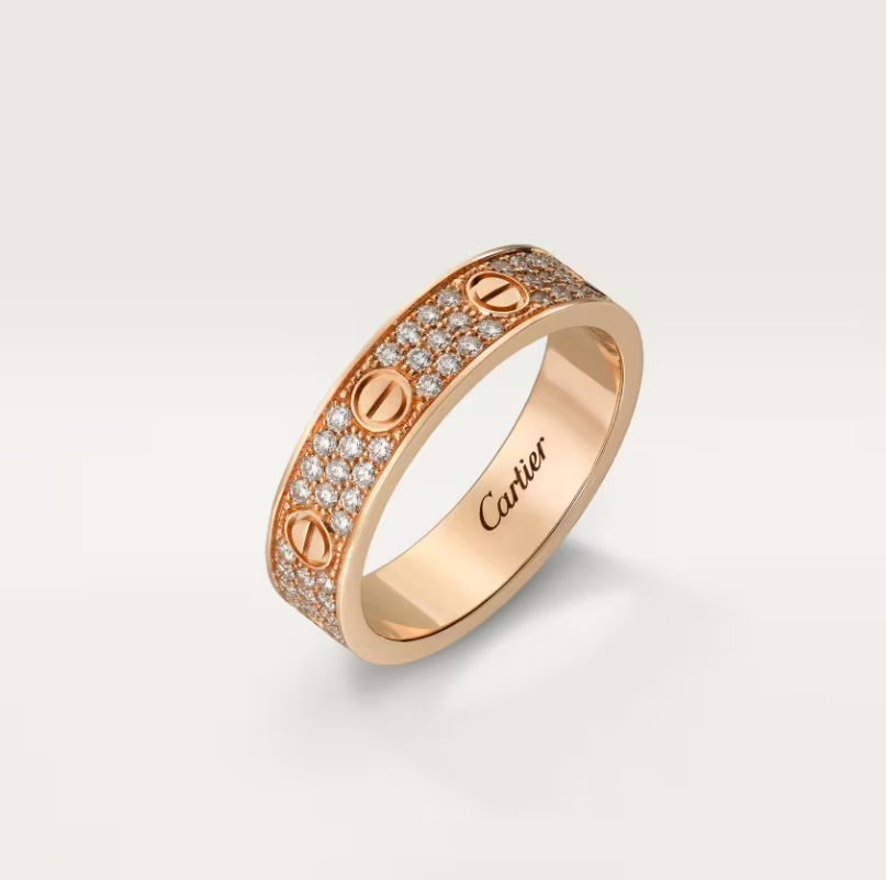 [Glimmer]LOVE RING 4mm-wide full-diamond ring Glimmer Gold