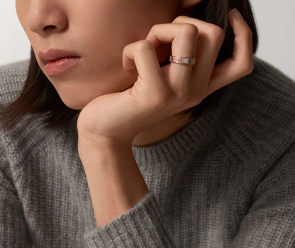 [Glimmer]LOVE RING 4mm-wide full-diamond ring Glimmer Gold