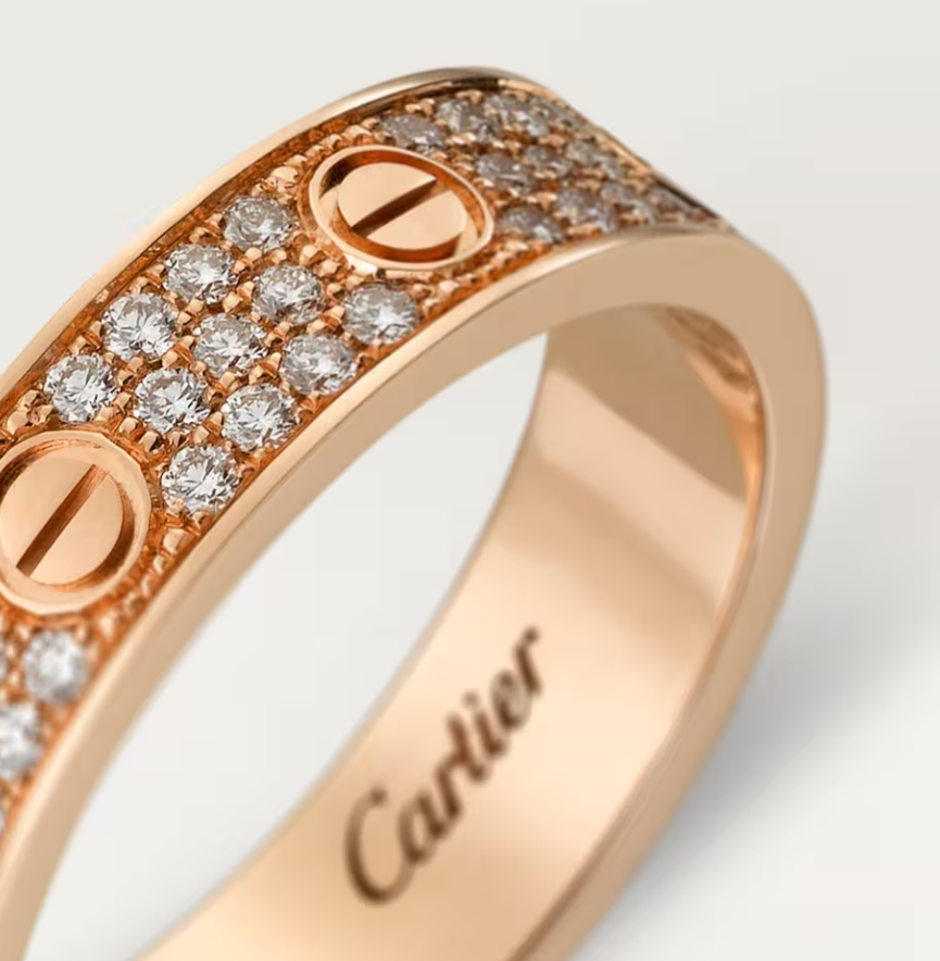 [Glimmer]LOVE RING 4mm-wide full-diamond ring Glimmer Gold