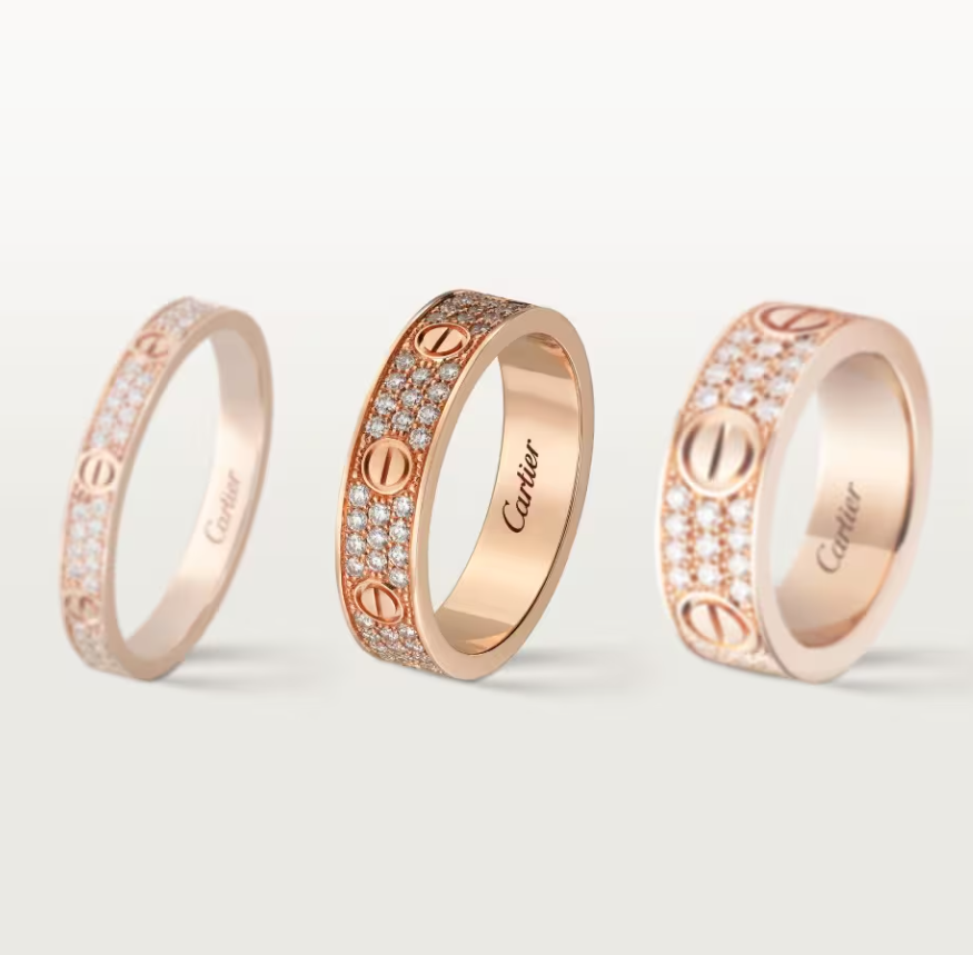 [Glimmer]LOVE RING 4mm-wide full-diamond ring Glimmer Gold