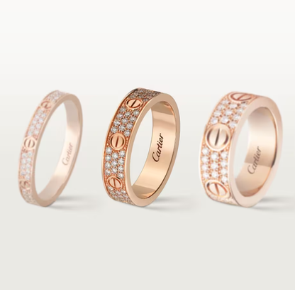 [Glimmer]LOVE RING 4mm-wide full-diamond ring Glimmer Gold