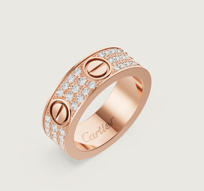 [Glimmer]LOVE RING 6.5mm幅 フルダイヤモンドリング Glimmer Gold