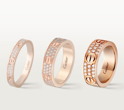 [Glimmer]LOVE RING 6.5mm幅 フルダイヤモンドリング Glimmer Gold