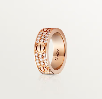 [Glimmer]LOVE RING 6.5mm幅 フルダイヤモンドリング Glimmer Gold