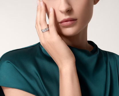 [Glimmer]LOVE RING 6.5MM フルダイヤモンド、6大粒ダイヤモンド シルバー