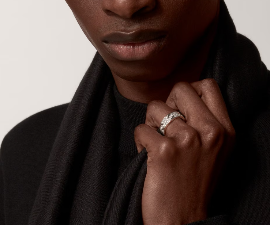 [Glimmer]LOVE RING 6.5MM フルダイヤモンド、6大粒ダイヤモンド シルバー