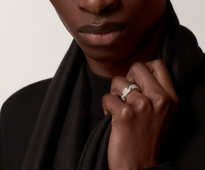 [Glimmer]LOVE RING 6.5MM フルダイヤモンド、6大粒ダイヤモンド シルバー