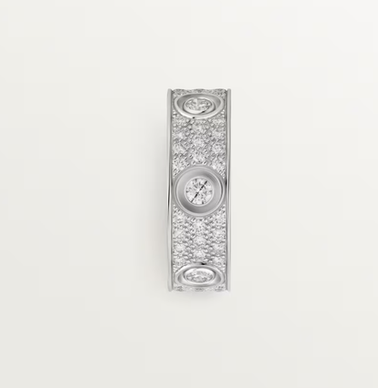 [Glimmer]LOVE RING 6.5MM フルダイヤモンド、6大粒ダイヤモンド シルバー