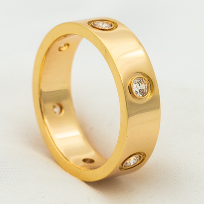 [Glimmer]LOVE RING 5.5MM 6 DIAMONDS PINK GOLD