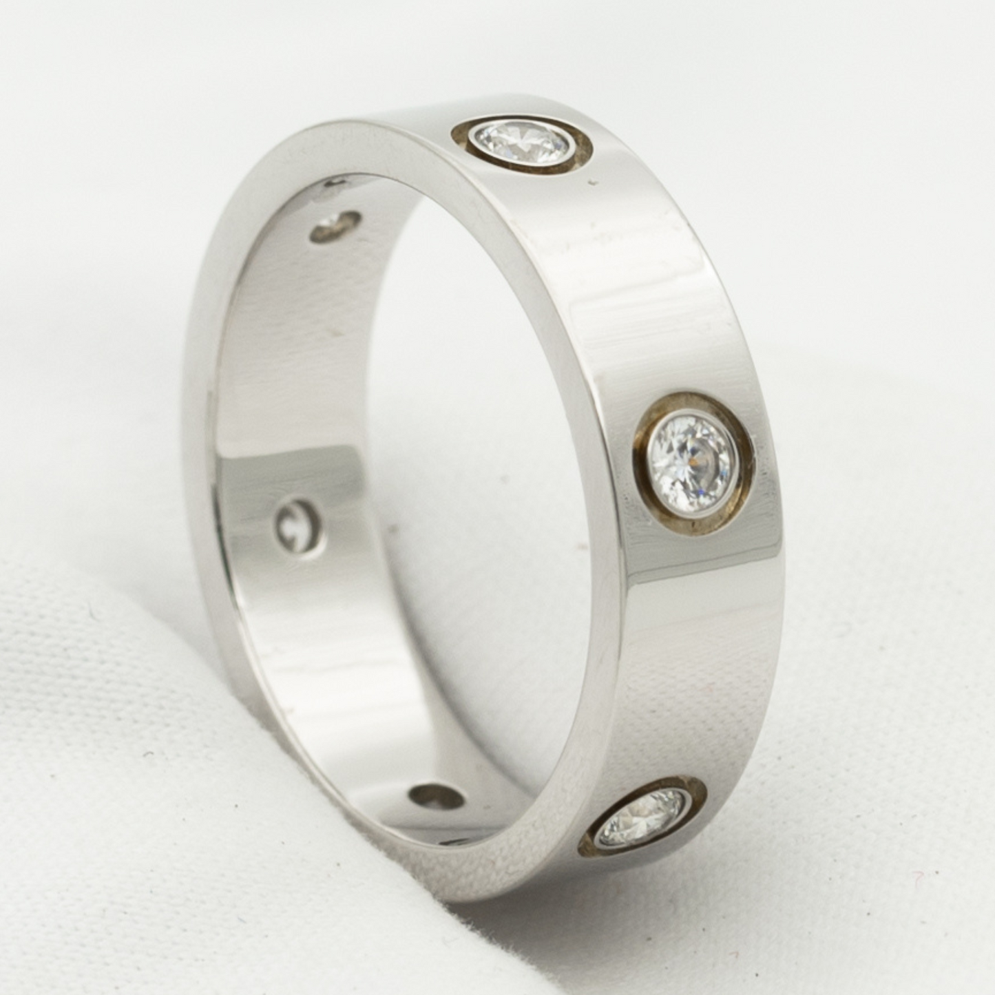 [Glimmer]LOVE RING 5.5MM 6 DIAMONDS SILVER