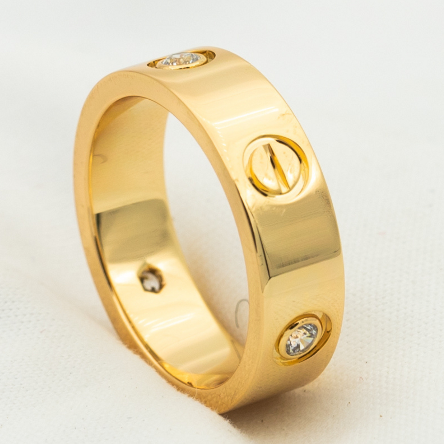[Glimmer]LOVE RING 5.5MM 3 DIAMONDS PINK GOLD