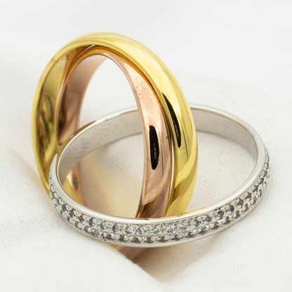 [Glimmer Jewelry]トリニティリング ゴールド ピンクゴールド シルバー ダイヤモンド