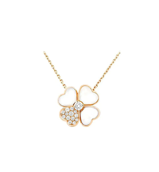 [Glimmer]CLOVER MOP DIAMOND Glimmer GOLD NECKLACE