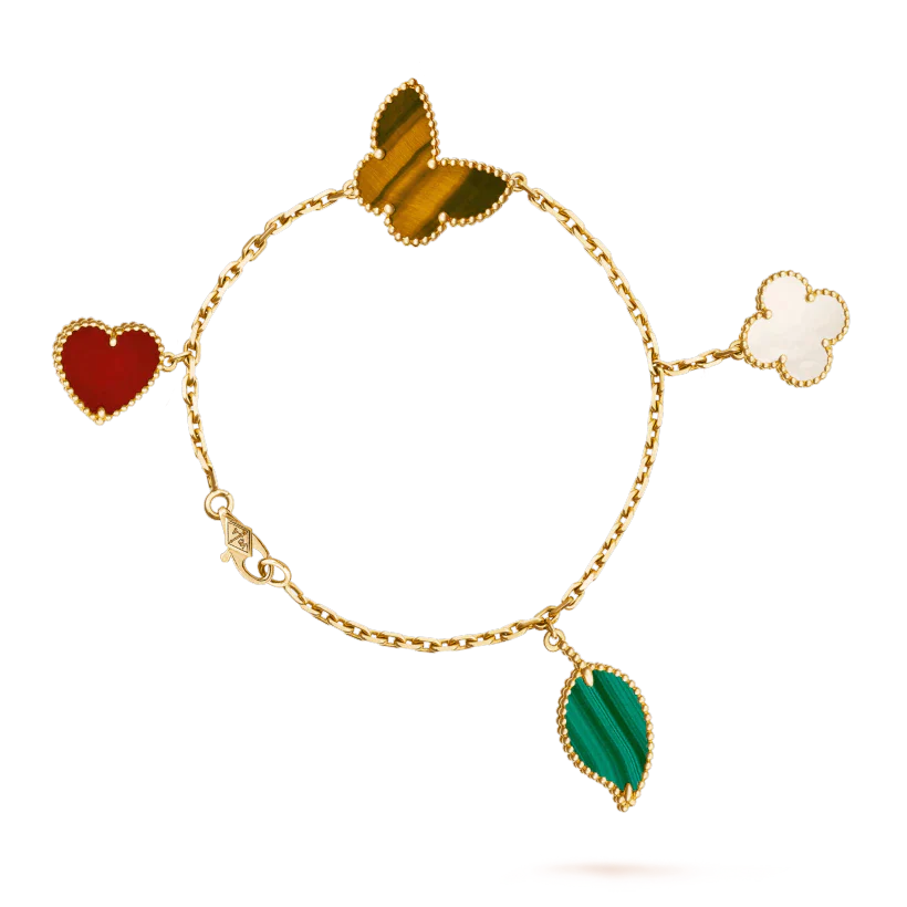 [Glimmer]LUCKY SPRING 5 MOTIF GOLD BRACELET