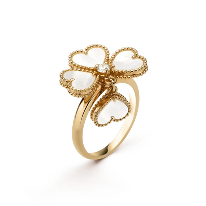[Glimmer]SWEET CLOVER WHITE MOP RING
