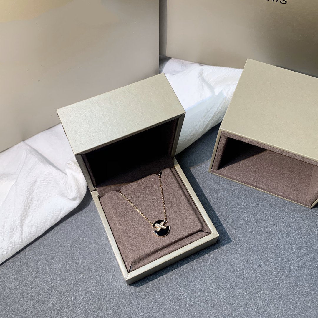 [Glimmer]JEUX DE PINK GOLD DIAMOND NECKLACE