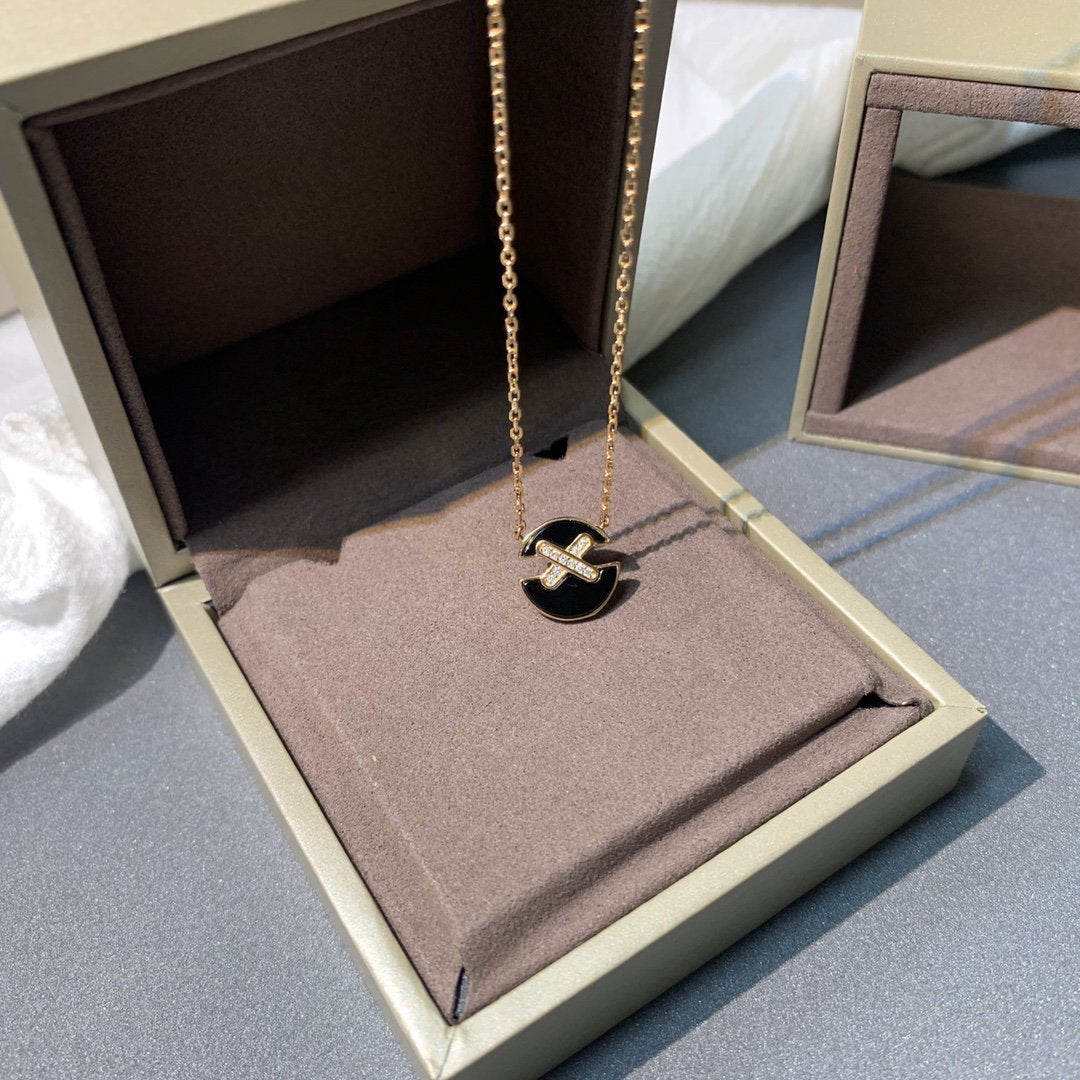 [Glimmer]JEUX DE PINK GOLD DIAMOND NECKLACE