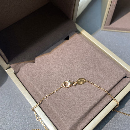 [Glimmer]JEUX DE PINK GOLD DIAMOND NECKLACE