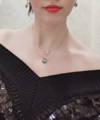 [Glimmer]JEUX DE PINK GOLD DIAMOND NECKLACE
