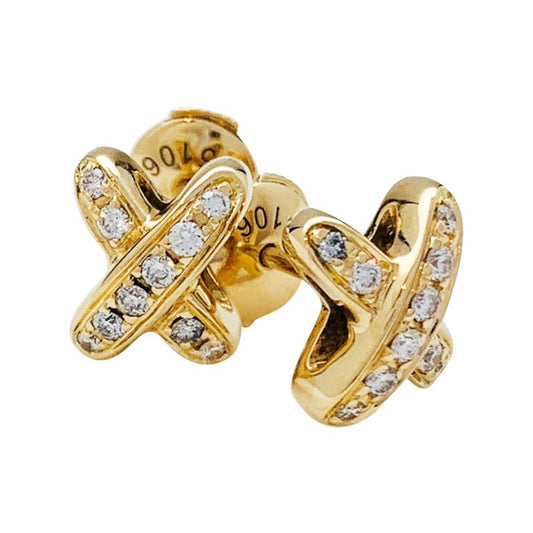 [Glimmer]JEUX DE GOLD DIAMOND EARRINGS
