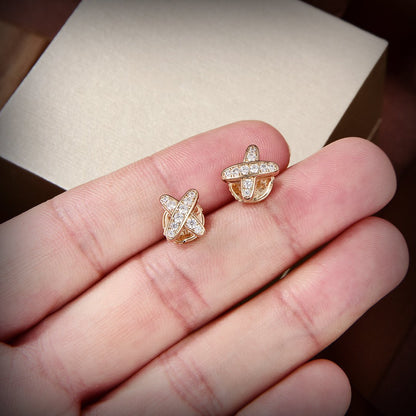 [Glimmer]JEUX DE GOLD DIAMOND EARRINGS